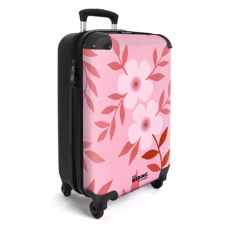 Koffer - Blumen – Abstrakt – Modern – Rosa – Natur - Bloemen - Abstract - Modern - Roze - Natuur NBS - Handbagage koffer - Vrouwen middel
