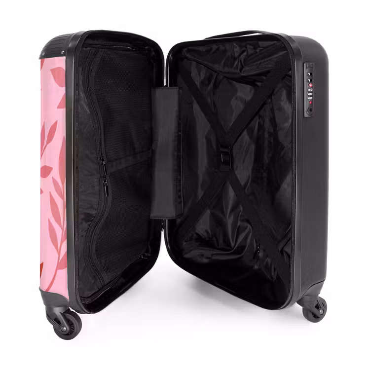 Koffer - Blumen – Abstrakt – Modern – Rosa – Natur - Bloemen - Abstract - Modern - Roze - Natuur NBS - Handbagage koffer - Vrouwen middel