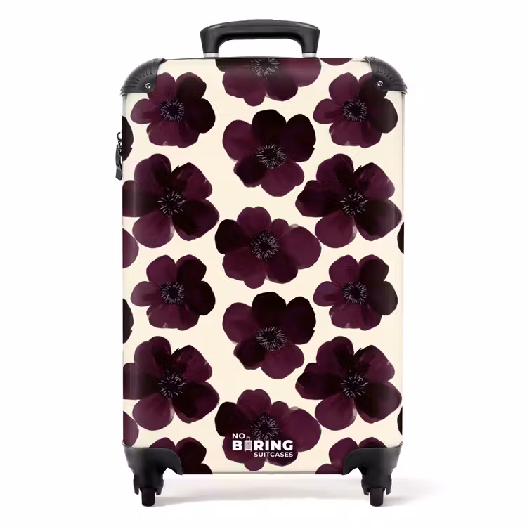 Bloemen - Aquarel - Paars NBS - Handbagage koffer - Volwassenen Unisex middel -productfoto_recht