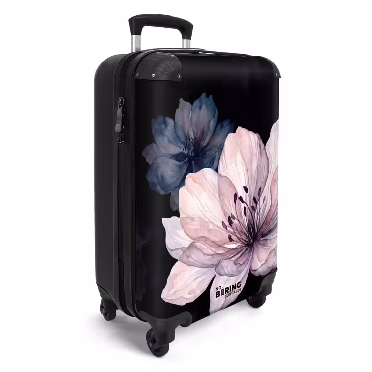 Koffer - Blumen – Aquarell – Modern – Rosa – Dunkel - Bloemen - Aquarel - Modern - Roze - Donker NBS - Handbagage koffer - Vrouwen middel
