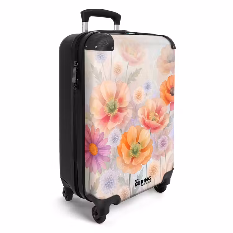 Koffer - Blumen – Aquarell – Natur – Modern – Farbenfroh - Bloemen - Aquarel - Natuur - Modern - Kleurrijk NBS - Handbagage koffer - Vrouwen middel