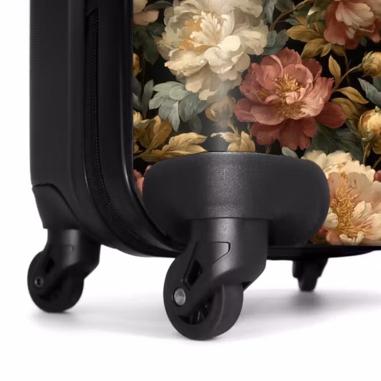 Koffer - Blumen – Barock – Muster – Rosa – Cremefarben - Bloemen - Barok - Patroon - Roze - Crème NBS - Handbagage koffer - Vrouwen middel