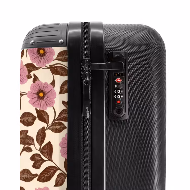 Bloemen - Bladeren - Kleurrijk NBS - Handbagage koffer - Volwassenen Unisex middel -slot