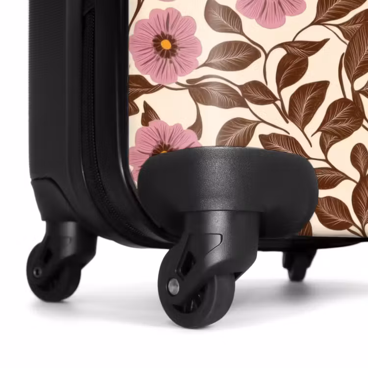 Bloemen - Bladeren - Kleurrijk NBS - Handbagage koffer - Volwassenen Unisex middel -wiel