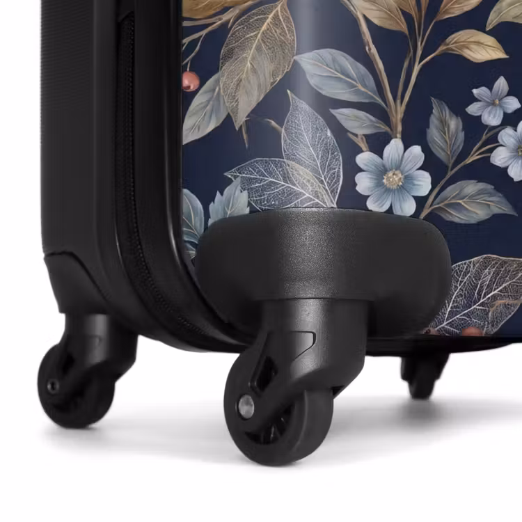 Koffer - Blumen – Blätter – Muster – Botanisch – Dunkelblau - Bloemen - Bladeren - Patroon - Botanisch - Donkerblauw NBS - Handbagage koffer - Vrouwen middel