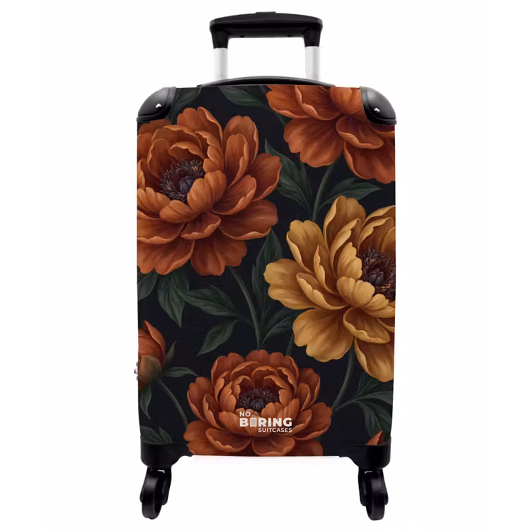 Koffer - Blumen – Blätter – Natur – Modern – Orange - Bloemen - Bladeren - Natuur - Modern - Oranje NBS - Handbagage koffer - Vrouwen middel