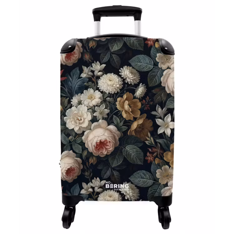 Koffer - Blumen – Blumenstrauß – Botanisch – Vintage – Dunkler Hintergrund - Bloemen - Boeket - Botanisch - Vintage - Donkere achtergrond NBS - Handbagage koffer - Vrouwen middel