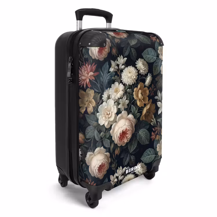 Koffer - Blumen – Blumenstrauß – Botanisch – Vintage – Dunkler Hintergrund - Bloemen - Boeket - Botanisch - Vintage - Donkere achtergrond NBS - Handbagage koffer - Vrouwen middel