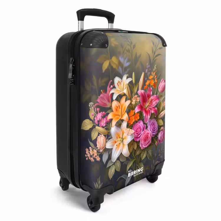 Koffer - Blumen – Blumenstrauß – Natur – Farbenfroh – Modern - Bloemen - Boeket - Natuur - Kleurrijk - Modern NBS - Handbagage koffer - Vrouwen middel
