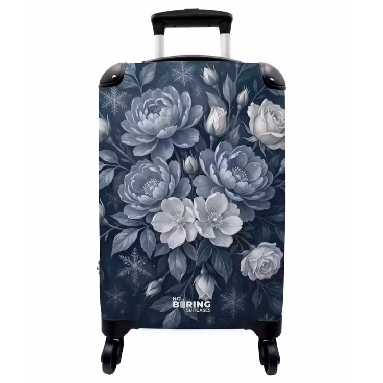 Koffer - Blumen – Blumenstrauß – Winter – Abstrakt – Blau - Bloemen - Boeket - Winter - Abstract - Blauw NBS - Handbagage koffer - Vrouwen middel