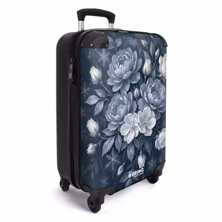 Koffer - Blumen – Blumenstrauß – Winter – Abstrakt – Blau - Bloemen - Boeket - Winter - Abstract - Blauw NBS - Handbagage koffer - Vrouwen middel