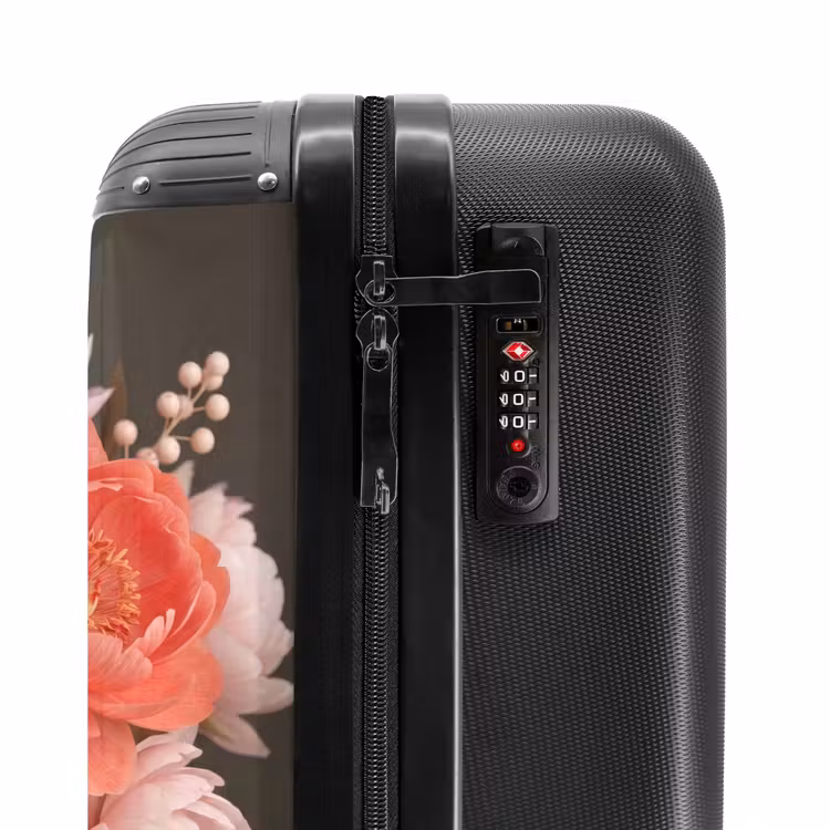 Koffer - Blumen – Blüten – Zart – Koralle – Dekoration - Bloemen - Bloesem - Zacht - Koraal - Decoratie NBS - Handbagage koffer - Vrouwen middel