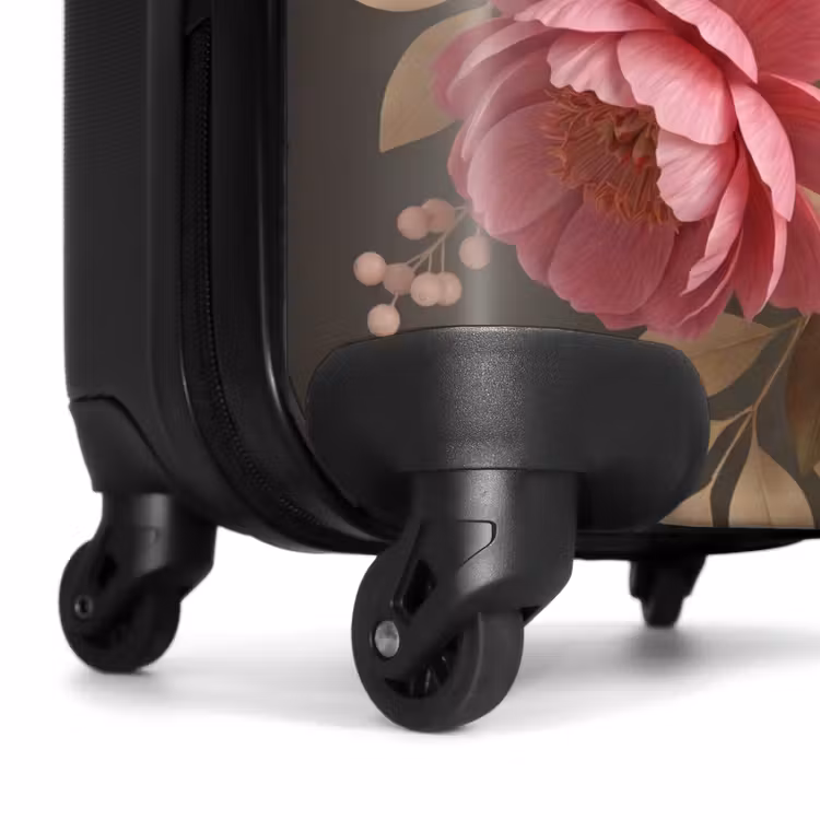 Koffer - Blumen – Blüten – Zart – Koralle – Dekoration - Bloemen - Bloesem - Zacht - Koraal - Decoratie NBS - Handbagage koffer - Vrouwen middel