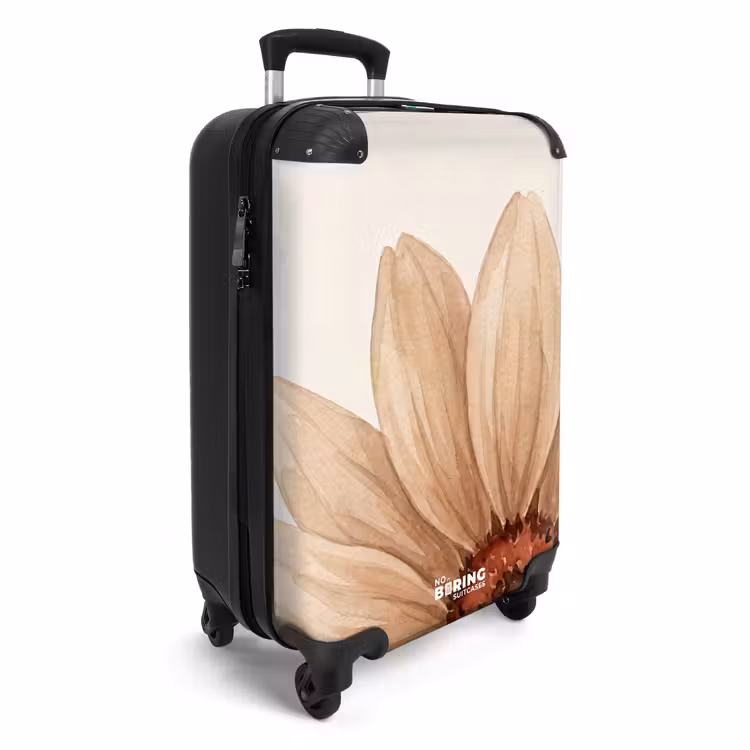 Koffer - Blumen – Blütenblatt – Natur – Aquarell – Beige - Bloemen - Bloemblad - Natuur - Aquarel - Beige NBS - Handbagage koffer - Vrouwen middel