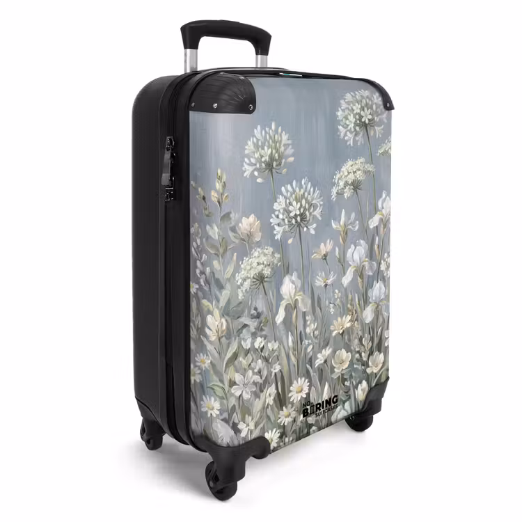 Koffer - Blumen – Botanik – Blau - Bloemen - Botanisch - Blauw NBS - Handbagage koffer - Vrouwen middel