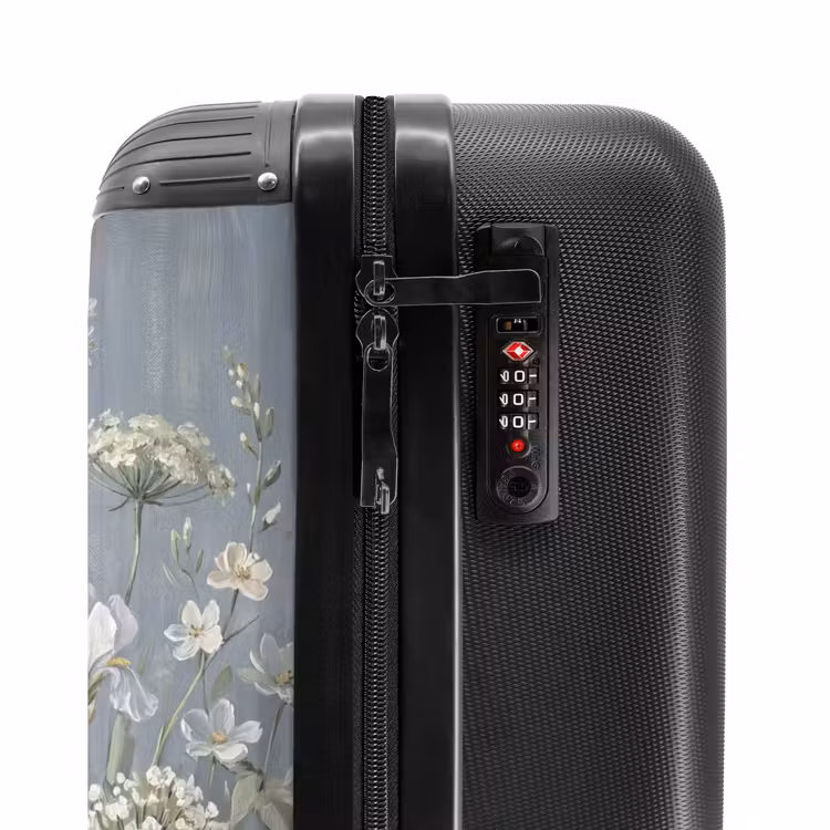 Koffer - Blumen – Botanik – Blau - Bloemen - Botanisch - Blauw NBS - Handbagage koffer - Vrouwen middel