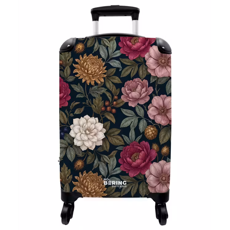 Koffer - Blumen – Botanik – Illustration – Dunkel – Vintage - Bloemen - Botanisch - Illustratie - Donker - Vintage NBS - Handbagage koffer - Vrouwen middel