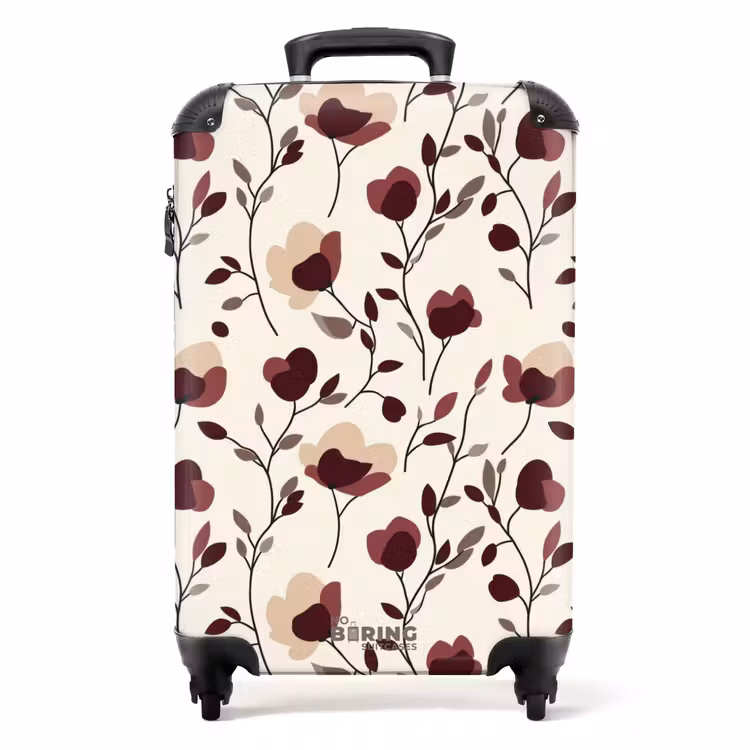 Bloemen - Botanisch - Bordeaux NBS - Handbagage koffer - Volwassenen Unisex middel -productfoto_recht
