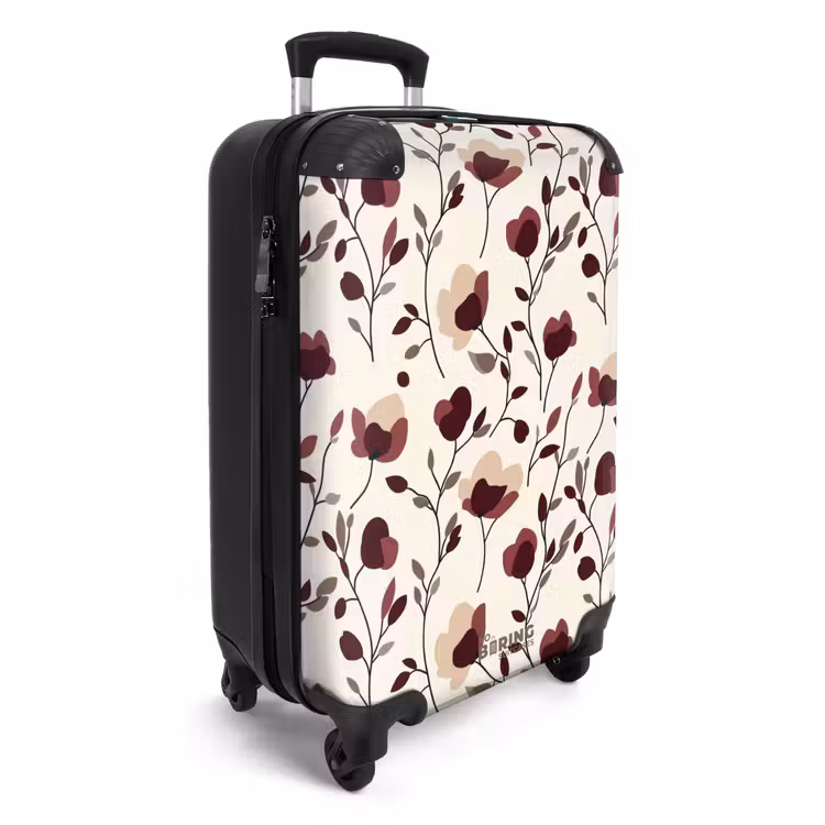 Bloemen - Botanisch - Bordeaux NBS - Handbagage koffer - Volwassenen Unisex middel -productfoto_3d