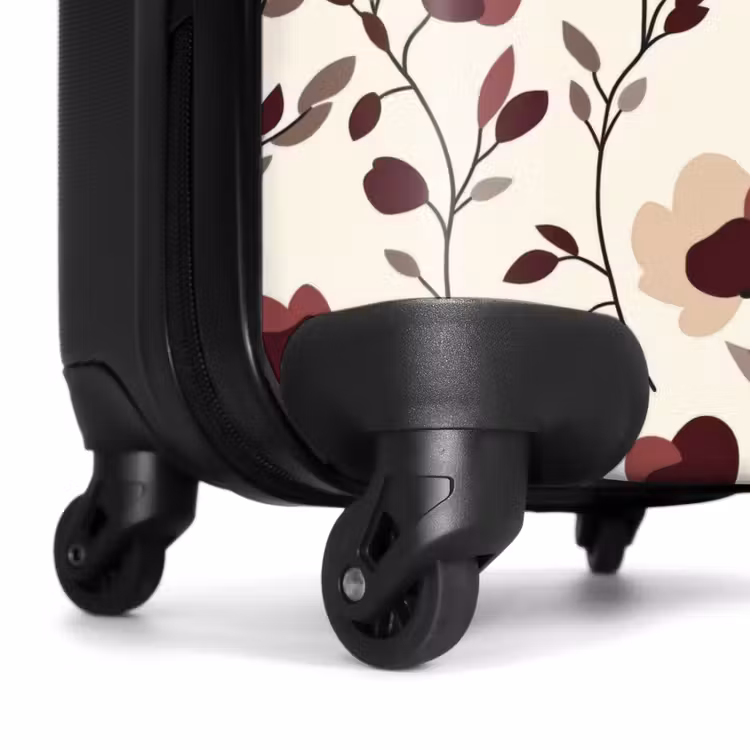 Bloemen - Botanisch - Bordeaux NBS - Handbagage koffer - Volwassenen Unisex middel -wiel