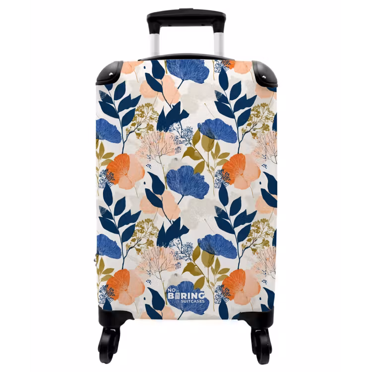 Koffer - Blumen – Botanisch – Farbenfroh - Bloemen - Botanisch - Kleurrijk NBS - Handbagage koffer - Vrouwen middel