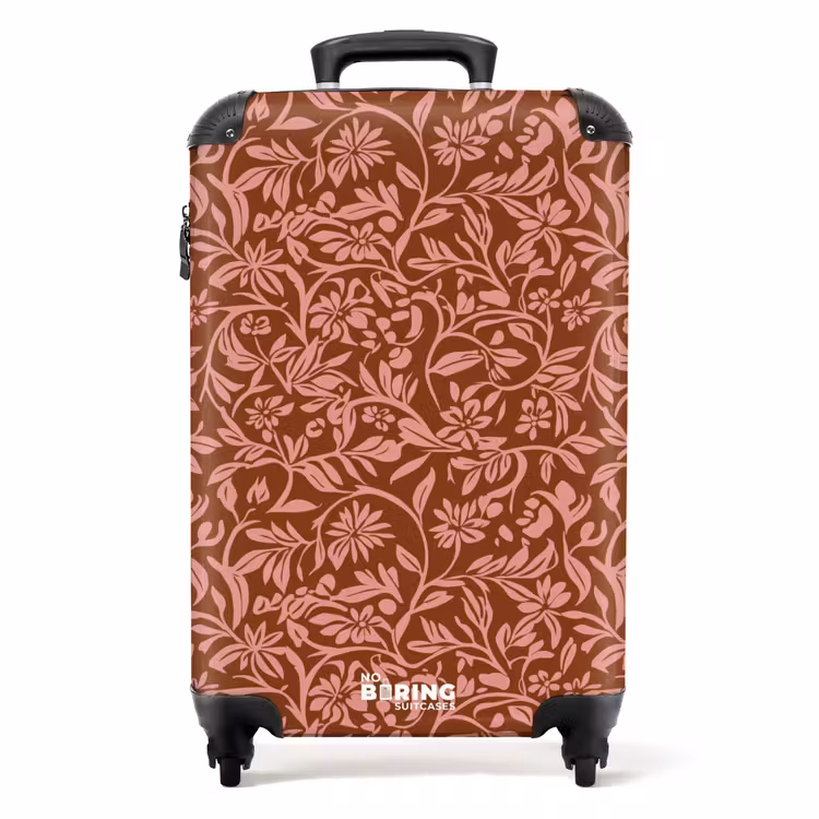 Bloemen - Print - Roze NBS - Handbagage koffer - Volwassenen Unisex middel -productfoto_recht