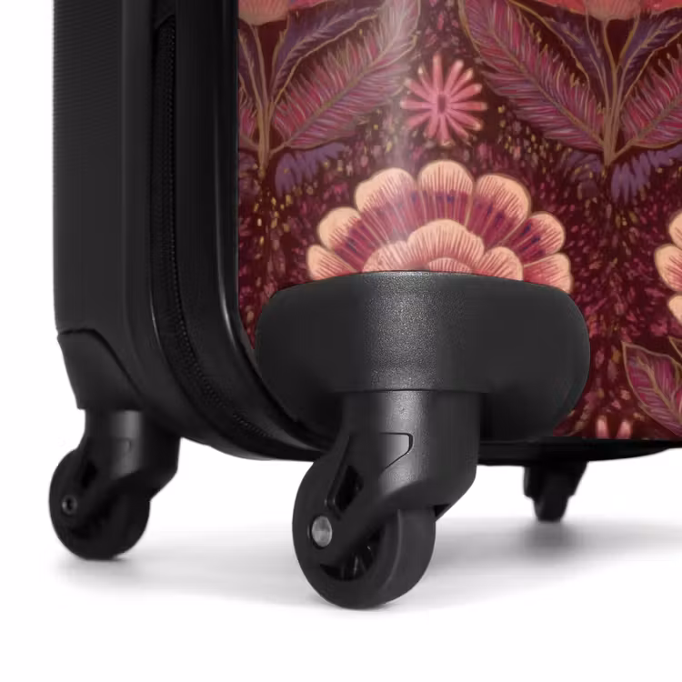 Bloemen - Waaier - Paars NBS - Handbagage koffer - Volwassenen Unisex middel -wiel