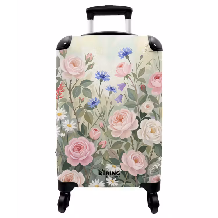 Koffer - Blumen – Garten – Natur – Farbenfroh - Bloemen - Tuin - Natuur - Kleurrijk NBS - Handbagage koffer - Vrouwen middel