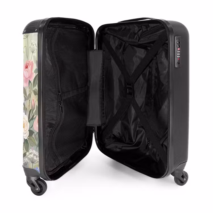 Koffer - Blumen – Garten – Natur – Farbenfroh - Bloemen - Tuin - Natuur - Kleurrijk NBS - Handbagage koffer - Vrouwen middel