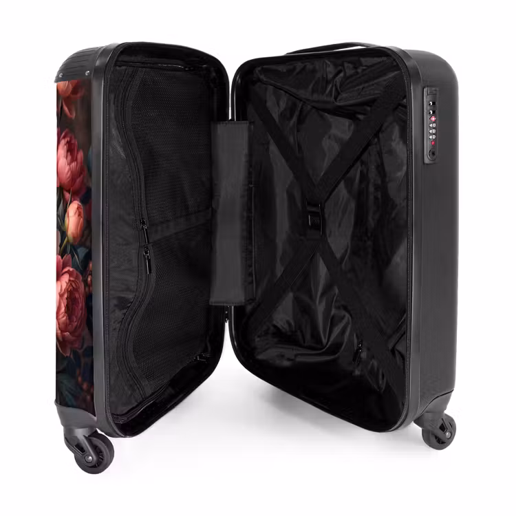 Koffer - Blumen – Insekten – Natur – Rosa - Bloemen - Insect - Natuur - Roze NBS - Handbagage koffer - Vrouwen middel