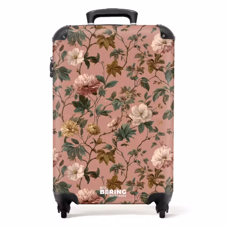 Bloemen - Klassiek - Roze NBS - Handbagage koffer - Volwassenen Unisex middel -productfoto_recht