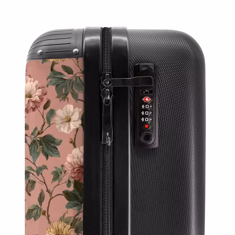 Bloemen - Klassiek - Roze NBS - Handbagage koffer - Volwassenen Unisex middel -slot