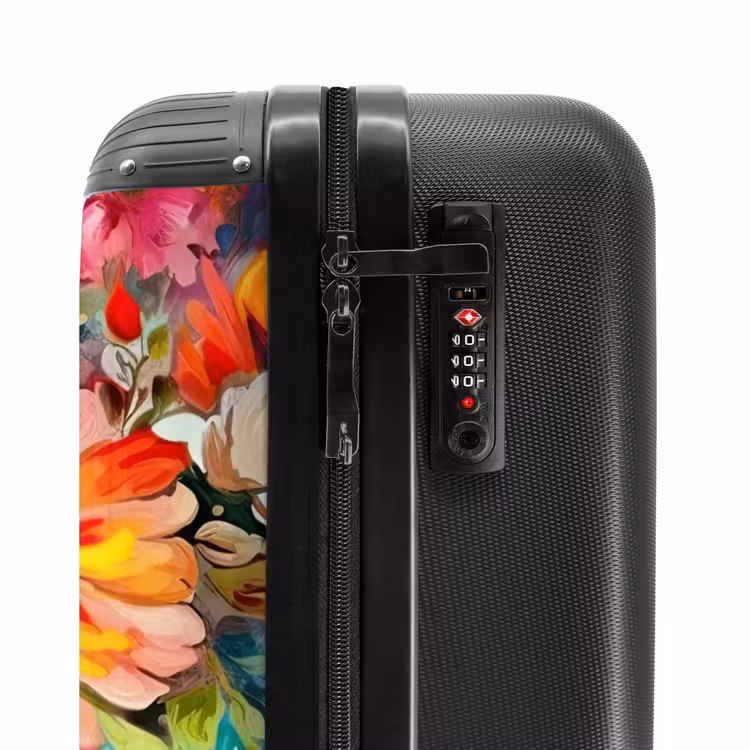 Bloemen - Kunst - Schilderij - Botanisch NBS - Handbagage koffer - Unisex middel -slot