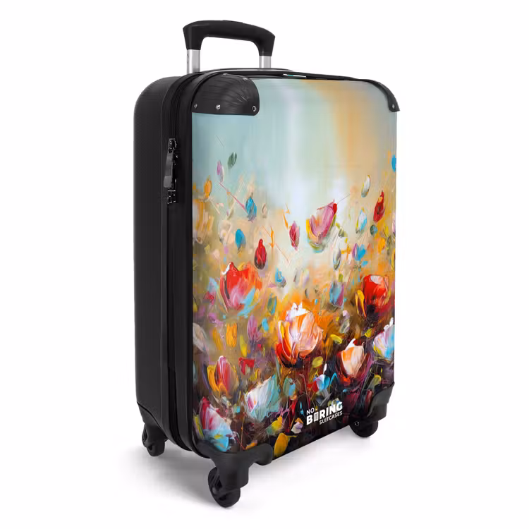 Bloemen - Kunst - Natuur - Olieverf NBS - Handbagage koffer - Unisex middel -productfoto_3d