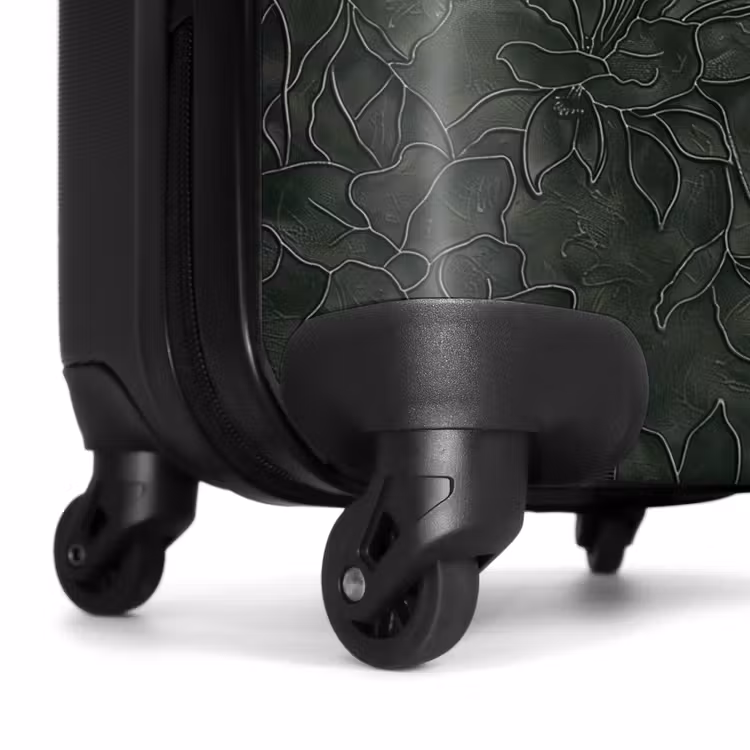 Koffer - Blumen - Linien - Grün - Bloemen - Lijnen - Groen NBS - Handbagage koffer - Volwassenen Unisex middel
