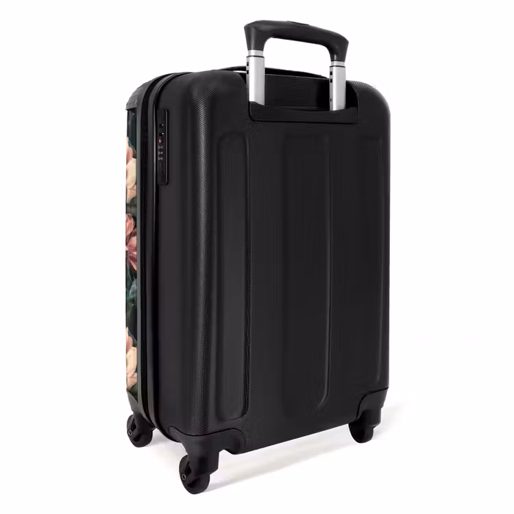 Koffer - Blumen – Malerisch – Muster – Rosa - Bloemen - Schilderachtig - Patroon - Roze NBS - Handbagage koffer - Vrouwen middel