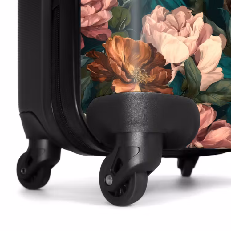 Koffer - Blumen – Malerisch – Muster – Rosa - Bloemen - Schilderachtig - Patroon - Roze NBS - Handbagage koffer - Vrouwen middel