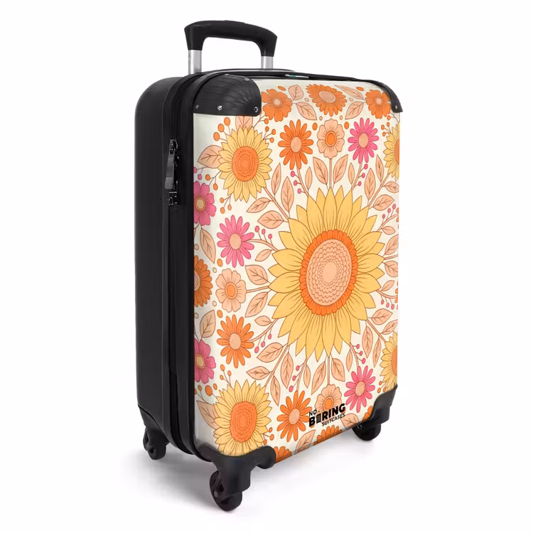 Koffer - Blumen – Mandala – Muster – Bunt - Bloemen - Mandala - Patroon - Kleurrijk NBS - Handbagage koffer - Vrouwen middel