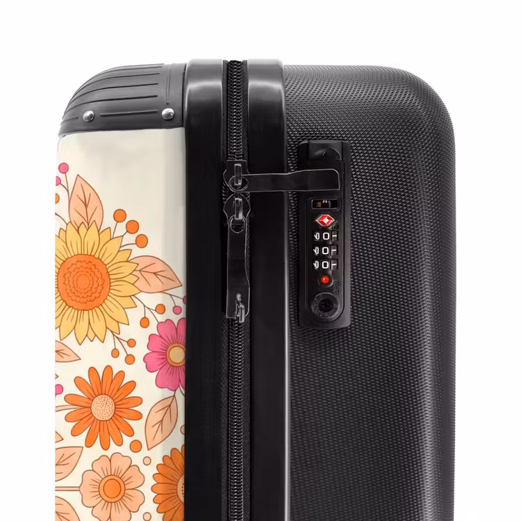 Koffer - Blumen – Mandala – Muster – Bunt - Bloemen - Mandala - Patroon - Kleurrijk NBS - Handbagage koffer - Vrouwen middel
