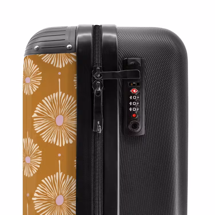 Koffer - Blumen – Modern – Ocker - Bloemen - Modern - Oker NBS - Handbagage koffer - Vrouwen middel