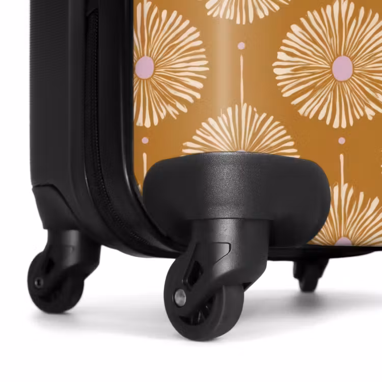Koffer - Blumen – Modern – Ocker - Bloemen - Modern - Oker NBS - Handbagage koffer - Vrouwen middel