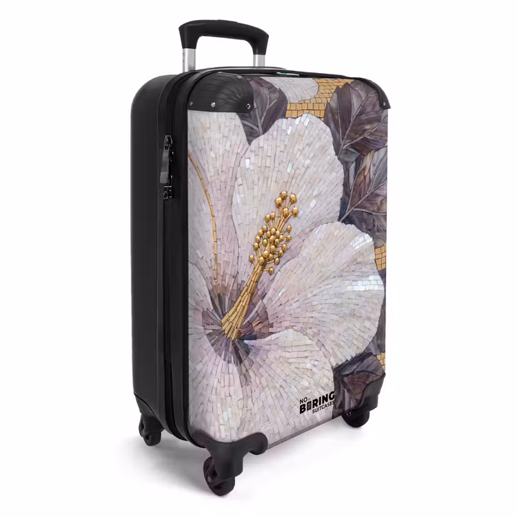 Koffer - Blumen – Mosaik – Kunst – Modern – Gold - Bloemen - Mozaïek - Kunst - Modern - Goud NBS - Handbagage koffer - Volwassenen Unisex middel