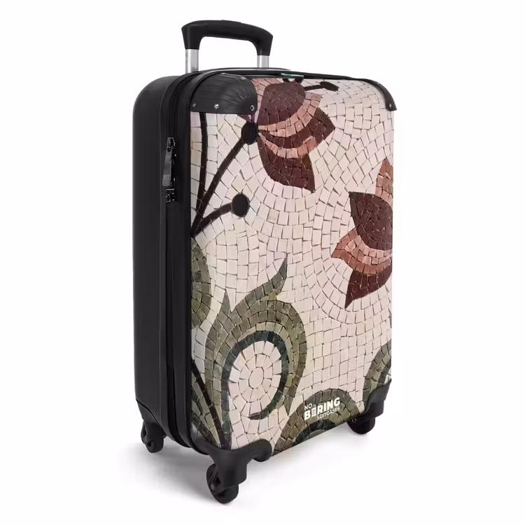 Koffer - Blumen – Mosaik – Muster – Abstrakt – Grün - Bloemen - Mozaïek - Patroon - Abstract - Groen NBS - Handbagage koffer - Volwassenen Unisex middel