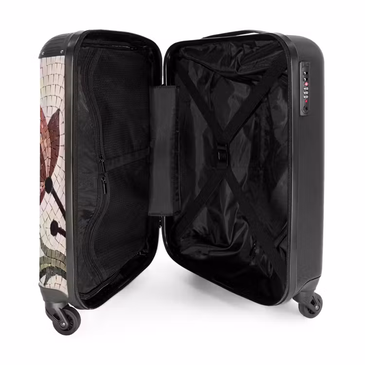Koffer - Blumen – Mosaik – Muster – Abstrakt – Grün - Bloemen - Mozaïek - Patroon - Abstract - Groen NBS - Handbagage koffer - Volwassenen Unisex middel