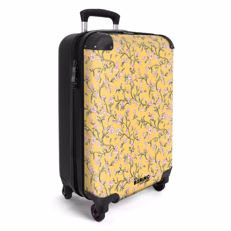 Bloemen - Motief - Geel NBS - Handbagage koffer - Volwassenen Unisex middel -productfoto_3d