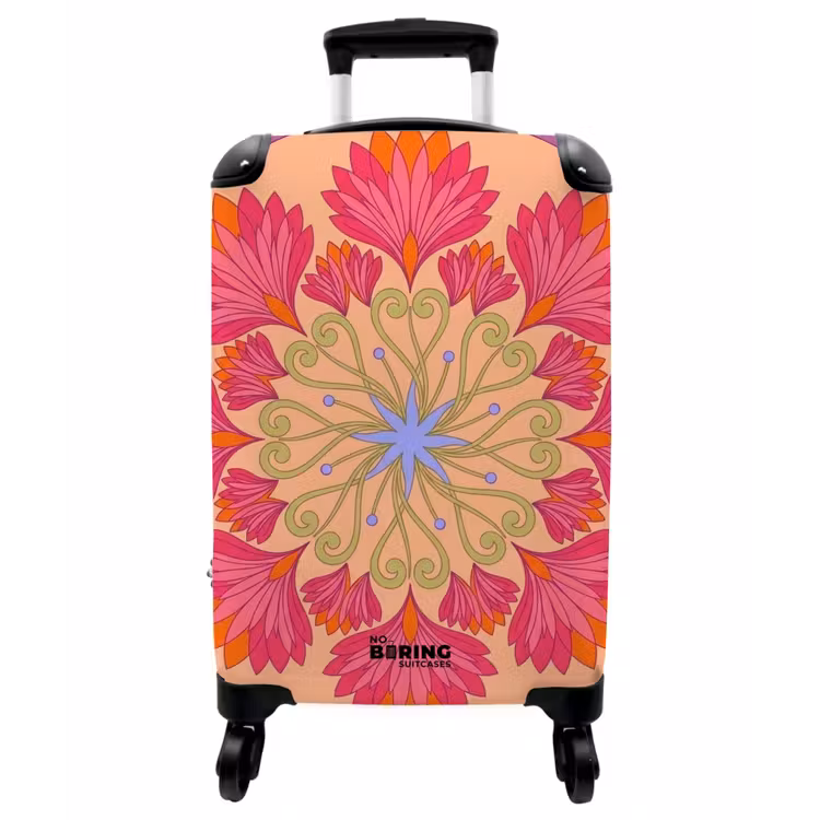 Koffer - Blumen – Muster – Abstrakt – Rosa – Dekorativ - Bloemen - Patroon - Abstract - Roze - Decoratief NBS - Handbagage koffer - Vrouwen middel