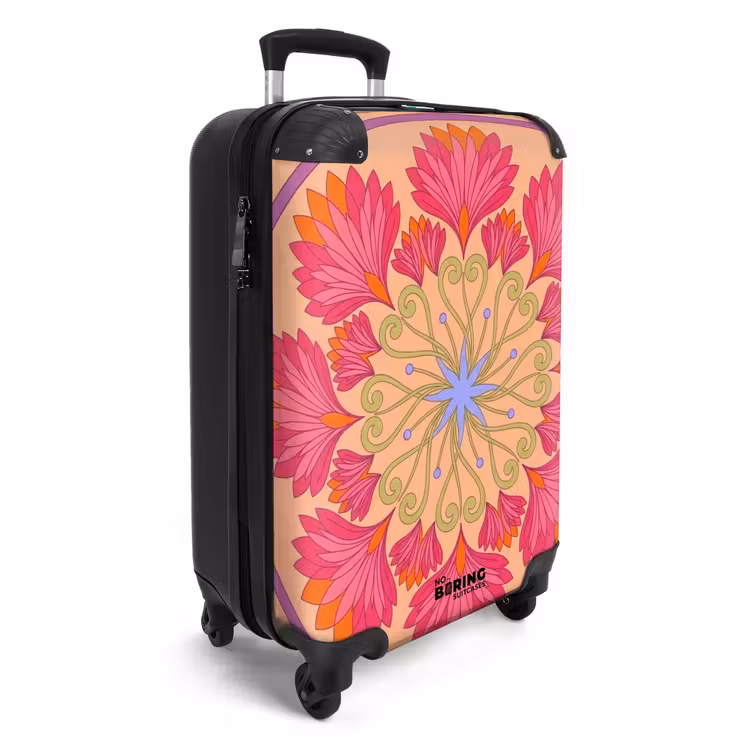 Koffer - Blumen – Muster – Abstrakt – Rosa – Dekorativ - Bloemen - Patroon - Abstract - Roze - Decoratief NBS - Handbagage koffer - Vrouwen middel