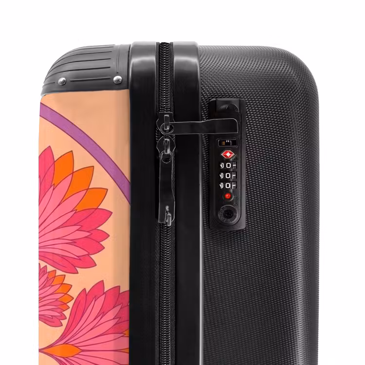 Koffer - Blumen – Muster – Abstrakt – Rosa – Dekorativ - Bloemen - Patroon - Abstract - Roze - Decoratief NBS - Handbagage koffer - Vrouwen middel