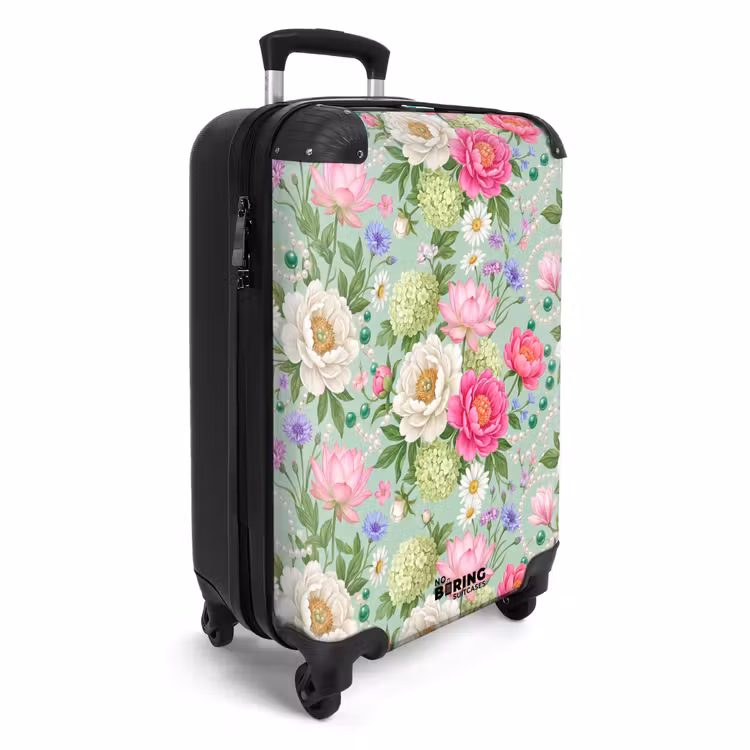 Koffer - Blumen – Muster – Botanisch – Grün - Bloemen - Patroon - Botanisch - Groen NBS - Handbagage koffer - Vrouwen middel