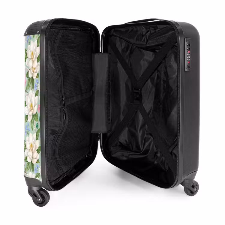 Koffer - Blumen – Muster – Botanisch – Grün - Bloemen - Patroon - Botanisch - Groen NBS - Handbagage koffer - Vrouwen middel